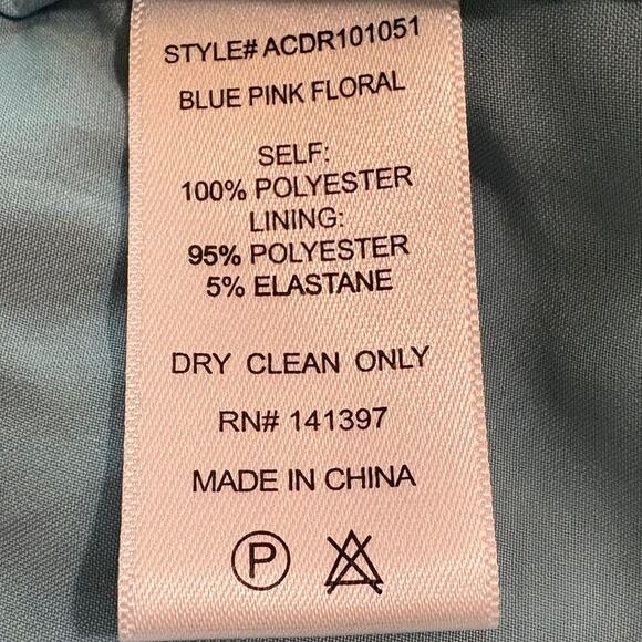 ASTR The Label Blue Pink Floral Sweetheart Neck Smocked Midi Dress Size S - Picture 4 of 6